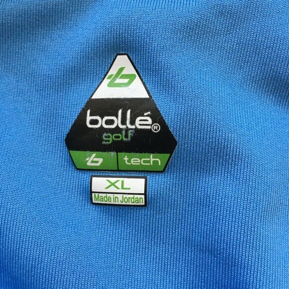 Bolle Polo Shirt Mens Sz XL Blue Striped Stretch Knit Short Sleeve Golf Collar‎ - Picture 7 of 10